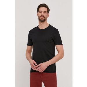 Tričko Selected Homme čierna farba, jednofarebné vyobraziť