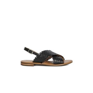 Kožené sandále Geox dámske, čierna farba vyobraziť