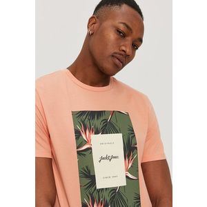 Tričko Jack & Jones ružová farba, s potlačou vyobraziť