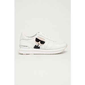 Kožená obuv Karl Lagerfeld biela farba, na platforme vyobraziť