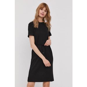 Šaty Calvin Klein čierna farba, mini, rovné vyobraziť