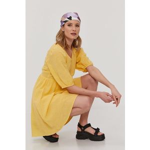 Šaty Vero Moda žltá farba, mini, áčkový strih vyobraziť