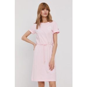 Šaty Tommy Hilfiger ružová farba, mini, rovné vyobraziť
