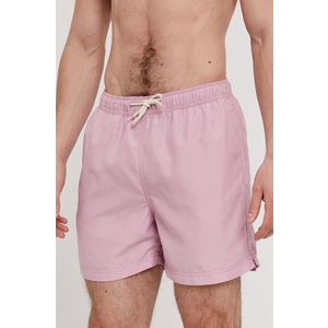 Plavkové šortky Selected Homme ružová farba vyobraziť
