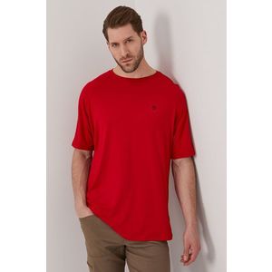 Tričko Wrangler červená farba, jednofarebné vyobraziť