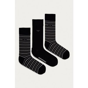 Ponožky Emporio Armani pánske, čierna farba vyobraziť