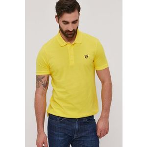 Polo tričko Lyle & Scott pánske, žltá farba, jednofarebné vyobraziť