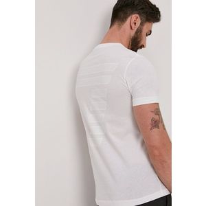 Tričko EA7 Emporio Armani pánske, biela farba, s potlačou vyobraziť
