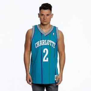 Mitchell & Ness Charlotte Hornets #2 Larry Johnson teal/white Swingman Jersey - M vyobraziť