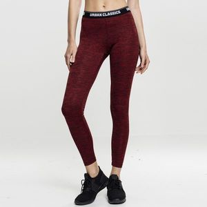 Urban Classics Ladies Active Melange Logo Leggings red/black/black - XL vyobraziť