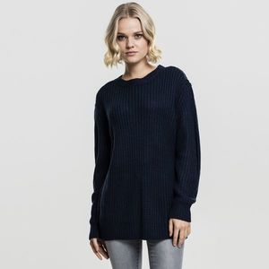 Dámsky sveter Urban Classics Ladies Basic Crew Sweater navy - XS vyobraziť