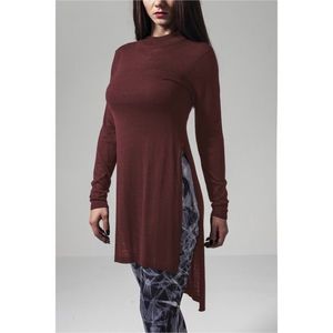 Urban Classics Ladies Fine Knit Turtleneck Long Shirt burgundy - XS vyobraziť