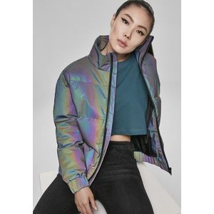 Urban Classics Ladies Iridescent Reflectiv Puffer Jacket rainbow darksilver - S vyobraziť