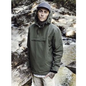 Pánska bunda Urban Classics Padded Pull Over Jacket olive - M vyobraziť