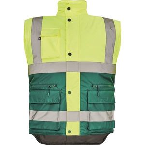 Cerva Zateplená pánska reflexná vesta HELLIN - Žlutá / zelená | L vyobraziť
