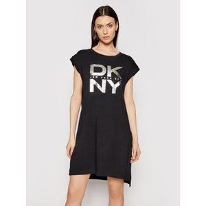 DKNY Každodenné šaty P11UIDFI Čierna Regular Fit vyobraziť