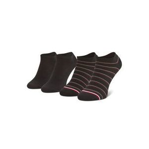 Tommy Hilfiger Súprava 2 párov kotníkových ponožiek dámskych 100002818 Čierna vyobraziť