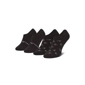 Emporio Armani Súprava 2 párov krátkych pánskych ponožiek 304228 1P292 00120 Čierna vyobraziť