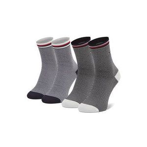 Tommy Hilfiger Súprava 2 párov vysokých dámskych ponožiek 100002396 Tmavomodrá vyobraziť