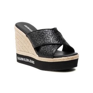 Calvin Klein Jeans Espadrilky Wedge Sandal Crisscross Em Pa-Pl YW0YW00032 Čierna vyobraziť