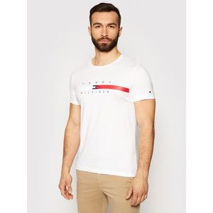 Tommy Hilfiger Tričko Global Stripe Chest Tee MW0MW16572 Biela Regular Fit vyobraziť