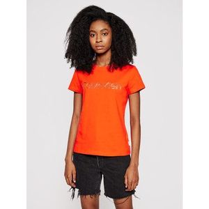 Calvin Klein Tričko Metallic Logo K20K201852 Oranžová Slim Fit vyobraziť