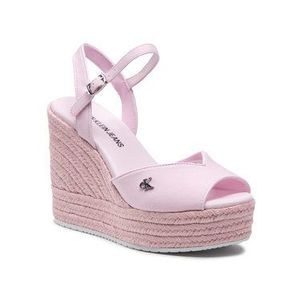Calvin Klein Jeans Espadrilky Wedge Sandal Ankle Strap YW0YW00121 Ružová vyobraziť