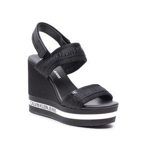 Calvin Klein Jeans Sandále Wedge Sandal Sling Pes YW0YW00122 Čierna vyobraziť
