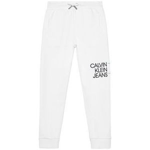 Calvin Klein Jeans Teplákové nohavice Hybrid Logo IB0IB00780 Biela Regular Fit vyobraziť