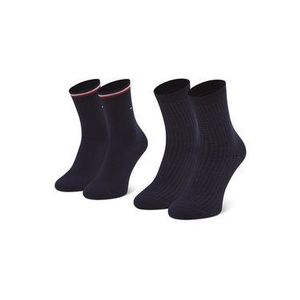 Tommy Hilfiger Súprava 2 párov vysokých dámskych ponožiek 100002398 Tmavomodrá vyobraziť