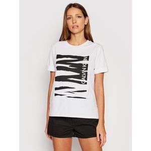 Calvin Klein Tričko Zebra Print K20K203030 Biela Regular Fit vyobraziť