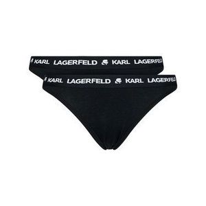 KARL LAGERFELD Súprava 2 kusov klasických nohavičiek Logo Set 211W2127 Čierna vyobraziť