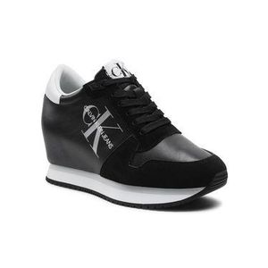 Calvin Klein Jeans Sneakersy Wedge Sneaker Laceup Ny-Lth YW0YW00081 Čierna vyobraziť