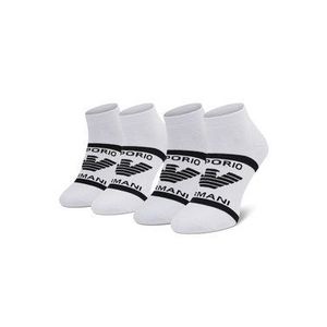 Emporio Armani Súprava 2 párov vysokých pánskych ponožiek 306208 1P300 00010 Biela vyobraziť