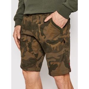 Alpha Industries Bavlnené šortky Kerosene Camo 176205 Zelená Regular Fit vyobraziť