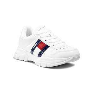 Tommy Hilfiger Sneakersy Low Cut Lace-Up Sneaker T3A4-31032-0813100 M Biela vyobraziť
