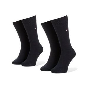 Tommy Hilfiger Súprava 2 párov vysokých ponožiek unisex 371111 Tmavomodrá vyobraziť