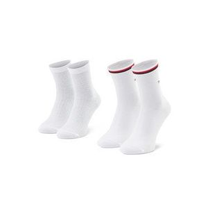 Tommy Hilfiger Súprava 2 párov vysokých dámskych ponožiek 100002398 Biela vyobraziť