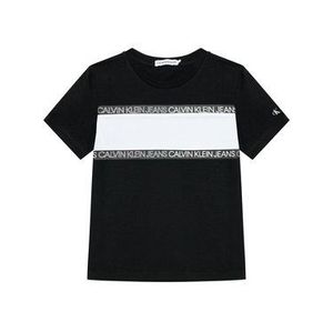 Calvin Klein Jeans Tričko Logo Tape Colour Block IB0IB00700 Čierna Regular Fit vyobraziť