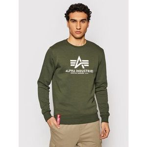 Alpha Industries Mikina Basic Sweater 178302 Zelená Regular Fit vyobraziť