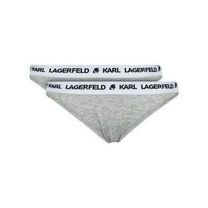 KARL LAGERFELD Súprava 2 kusov klasických nohavičiek Logo Set 211W2127 Sivá vyobraziť