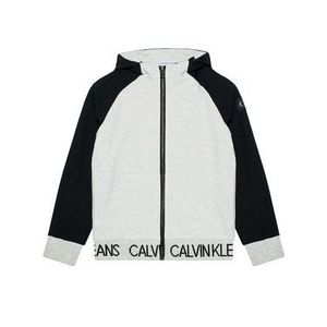 Calvin Klein Jeans Mikina Punto Fabric Mix IB0IB00805 Sivá Regular Fit vyobraziť