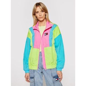 Tommy Jeans Prechodná bunda Colorblock Zip Through DW0DW09828 Zelená Regular Fit vyobraziť