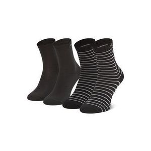 Calvin Klein Súprava 2 párov vysokých dámskych ponožiek 100003029 Čierna vyobraziť