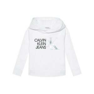 Calvin Klein Jeans Mikina Hybrid Logo IG0IG00873 Biela Regular Fit vyobraziť