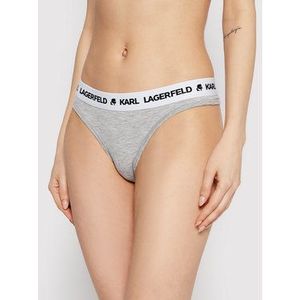KARL LAGERFELD Súprava 2 kusov stringových nohavičiek Logo Set 211W2126 Sivá vyobraziť