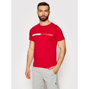 Tommy Hilfiger Tričko Global Stripe Chest MW0MW16572 Červená Regular Fit vyobraziť