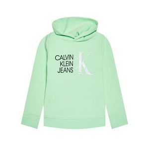 Calvin Klein Jeans Mikina Hybrid Logo IG0IG00873 Zelená Regular Fit vyobraziť
