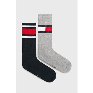 Detské ponožky Tommy Hilfiger (2-pak) šedá farba vyobraziť