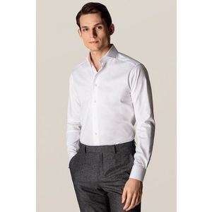 Košeľa Eton pánska, biela farba, slim, s talianskym golierom vyobraziť